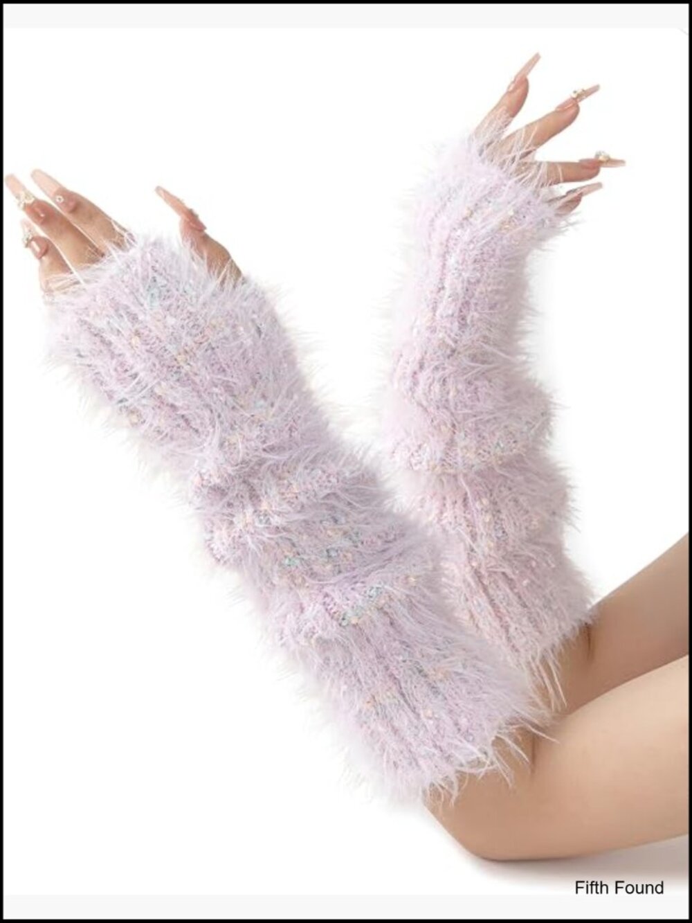 Kawaii Knitted Fingerless Gloves Arm Warmers for Girls